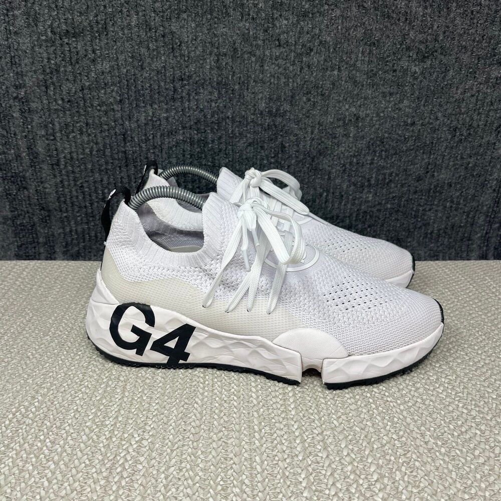 G/FORE MG4.1 Knit Spikeless Golf Shoes Snow White Black Mens Size 8 US